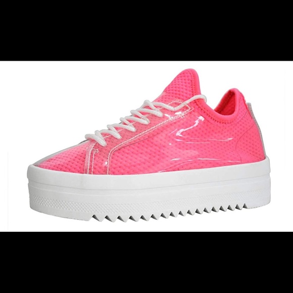 Hot Pink Lucky Step Platform Sneaker - Picture 2 of 4